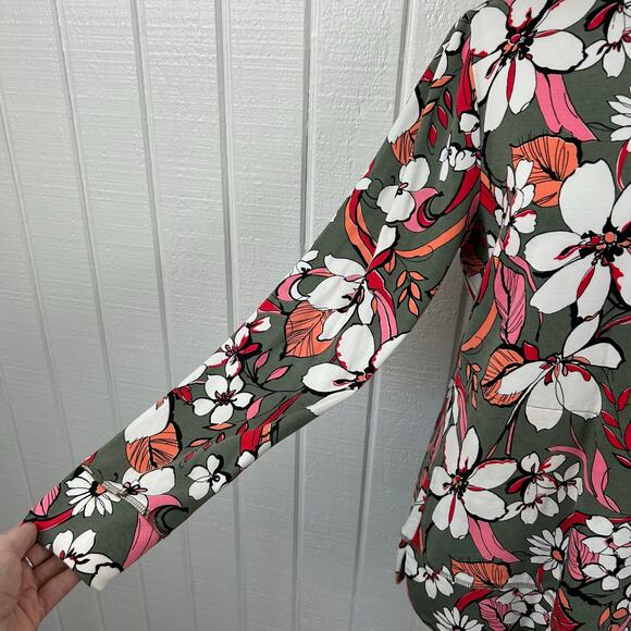 💗sold💗not for sale💗Talbots Women Long Sleeve 1/4 Zip Sweatshirt Jacket Top Green - Picture 3 of 8